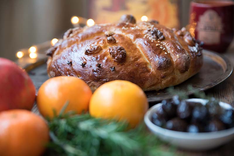 Christopsomo Greek Christmas Bread - Katerina's Kouzina