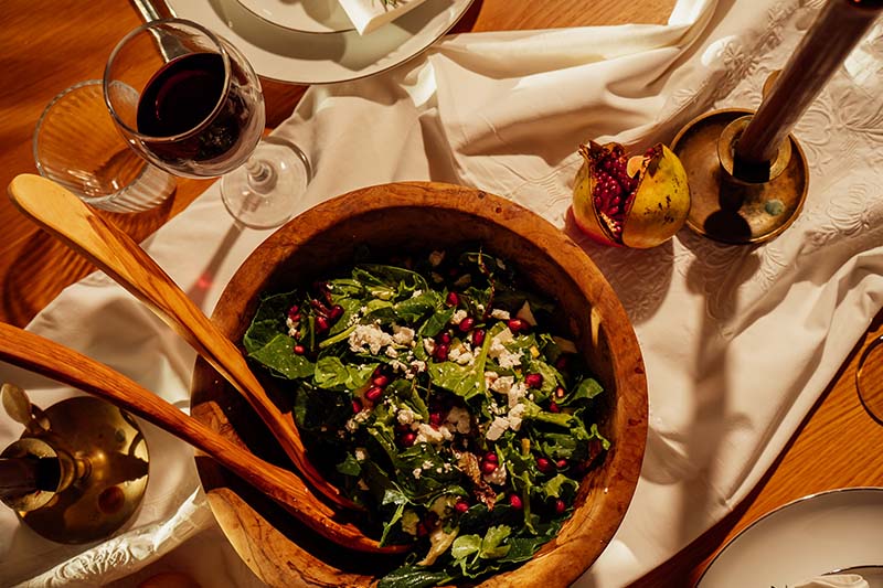 Green Garden Salad with Pomegranate & Orange Vinaigrette - Katerina's Kouzina